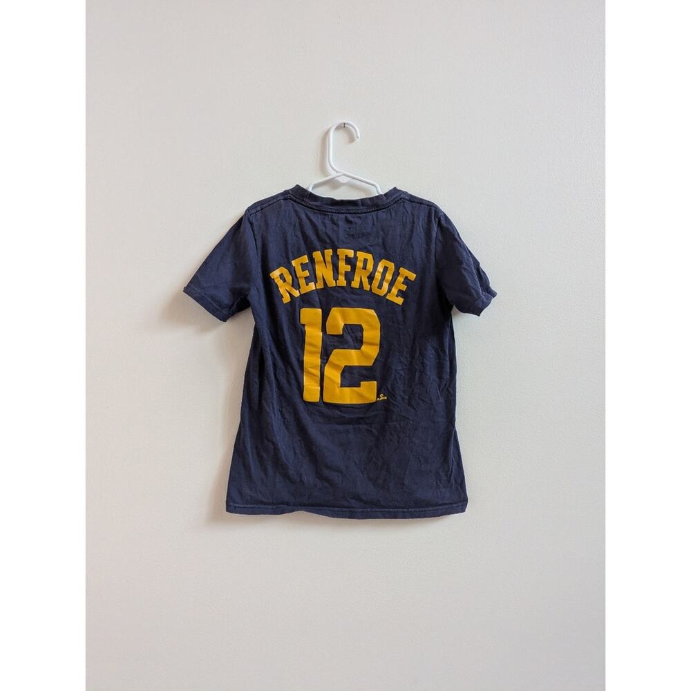 Nike Milwaukee Brewers Renfroe 8 Shirt Navy Short Sleeve - Picture 3 of 4